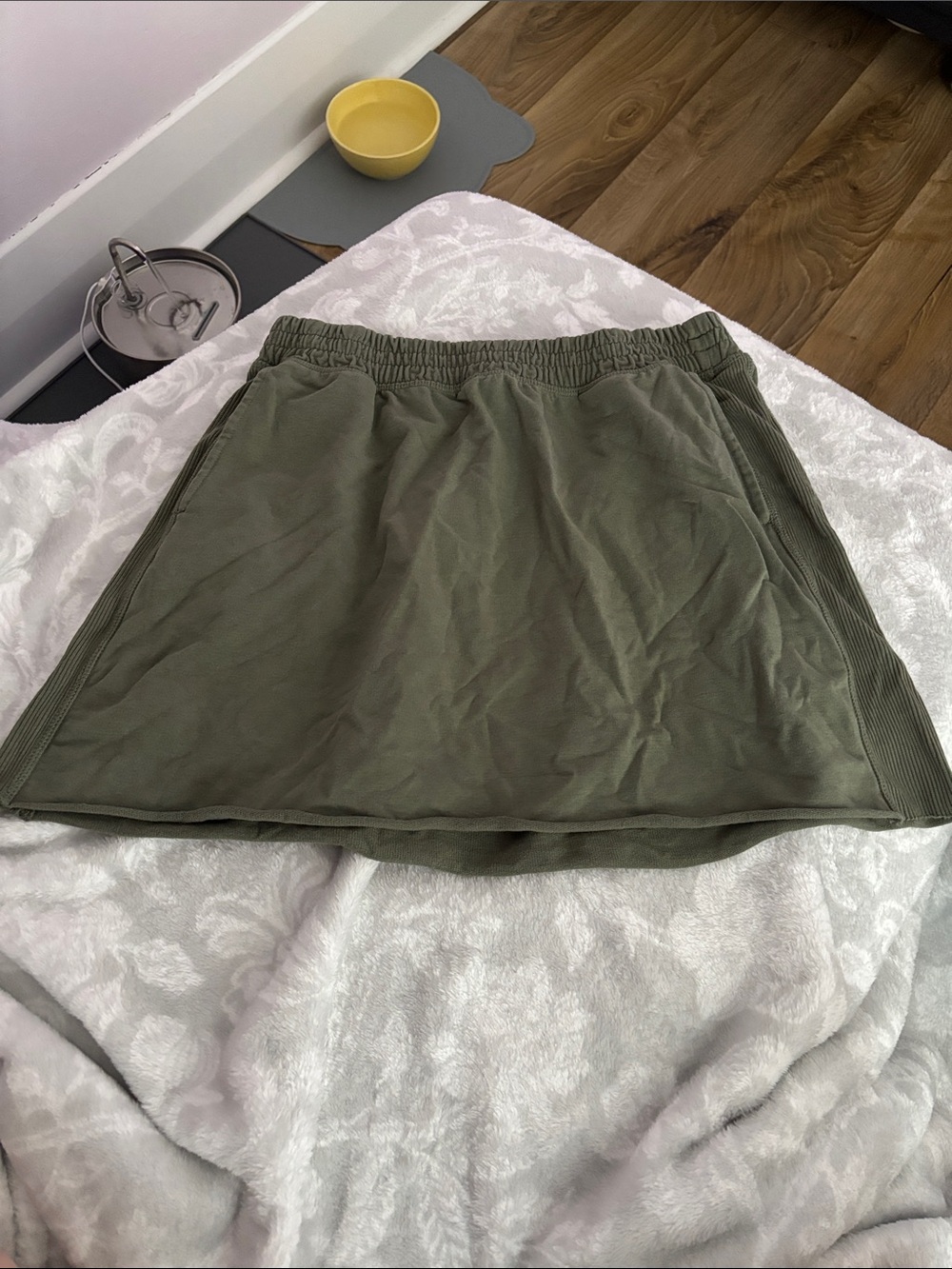 aerie Olive Green Elastic-Waist Mini Skirt